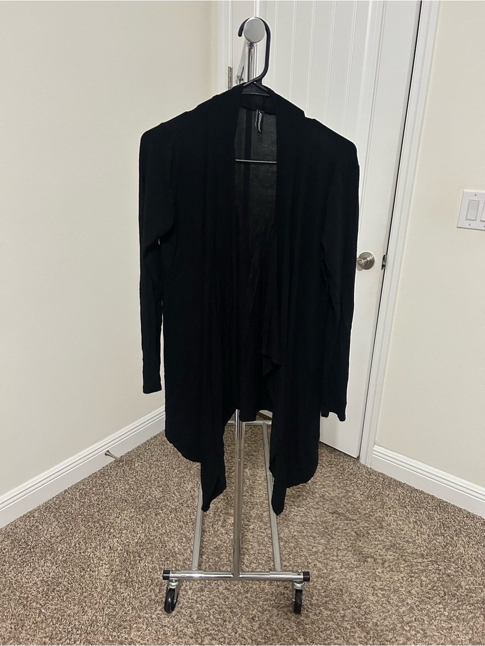 Black Open-Front Women’s Sweater Cardigan